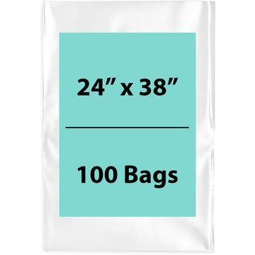 Clear Poly Bags Flat 1.5 Mil Size: 24 inch (width) X 38 inch(Height)